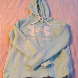 Under Armour Sky Blue Hoodie with White Logo